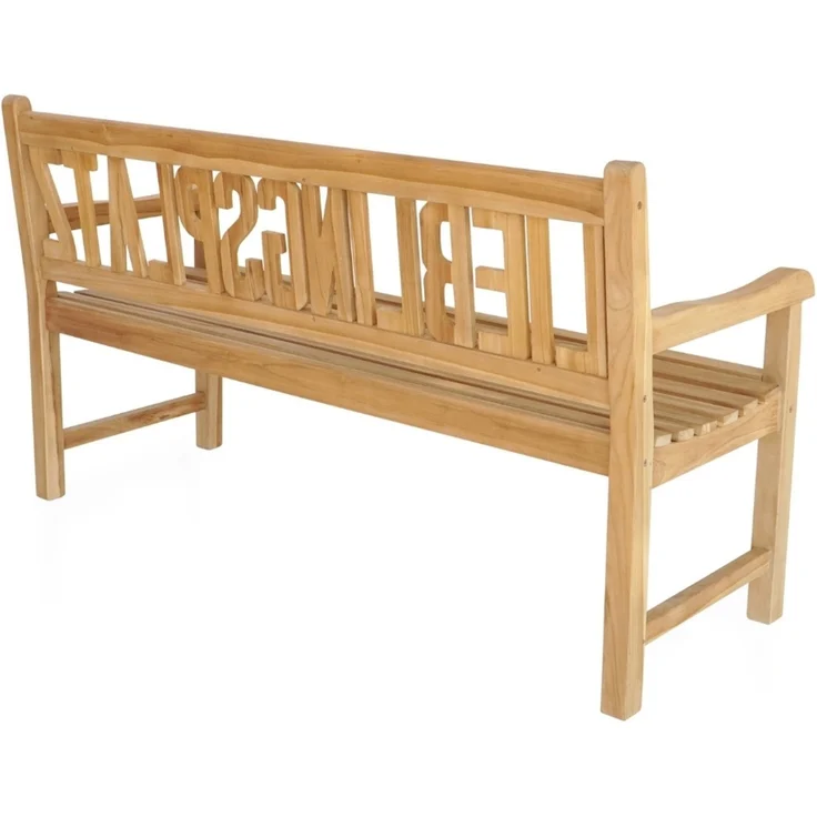 Massive Teak Sitzbank LIEBLINGSPLATZ 130cm Gartenbank Holzbank Teakbank – Bild 4
