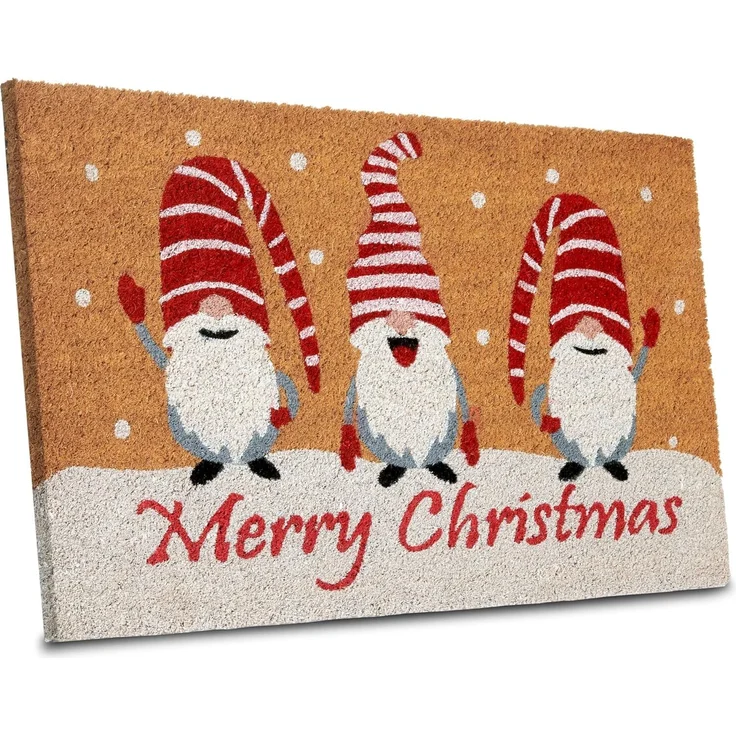 HANSE Home Fußmatte Kokos Gnomes Merry Christmas, Türmatte, rechteckig, Höhe: 15 mm, Schmutzfangmatte, Rutschfest, Outdoor, Weihnachten, Kokosmatte, Zwerg – Bild 8