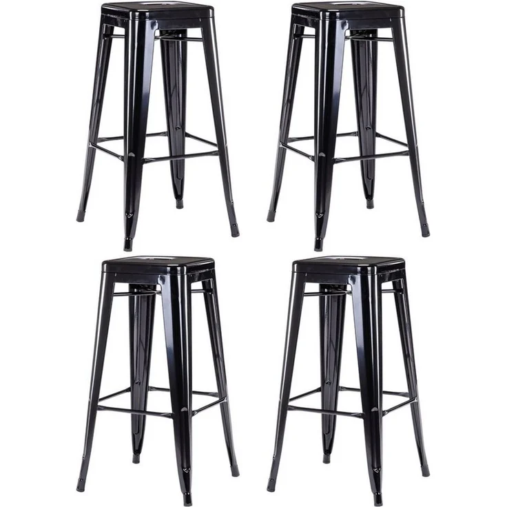 Duhome Barhocker (665D), Barstuhl Tresenhocker, Stapelbar Metall Bistrohocker mit Fußstütze – Bild 1