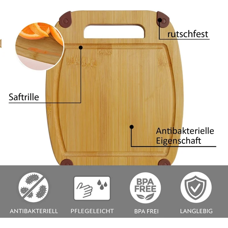 NEOFLAM® Schneidebrett BiJu Bambus Frühstücksbrettchen-Set, 4tlg, Bambus, (4-St) – Bild 2