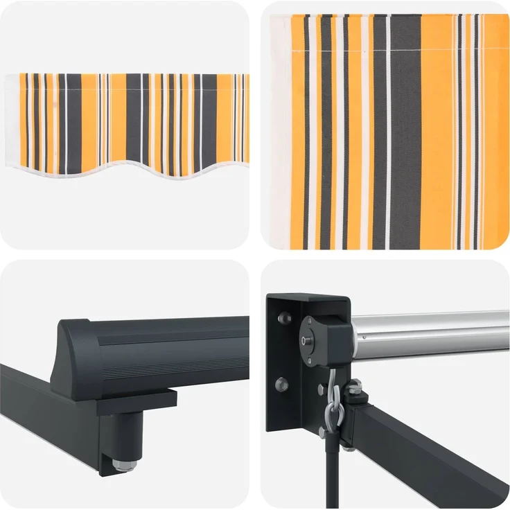 vidaXL Manuelle Gelenkarmmarkise mit LEDs 2,5x2 m 3419352 – Bild 9