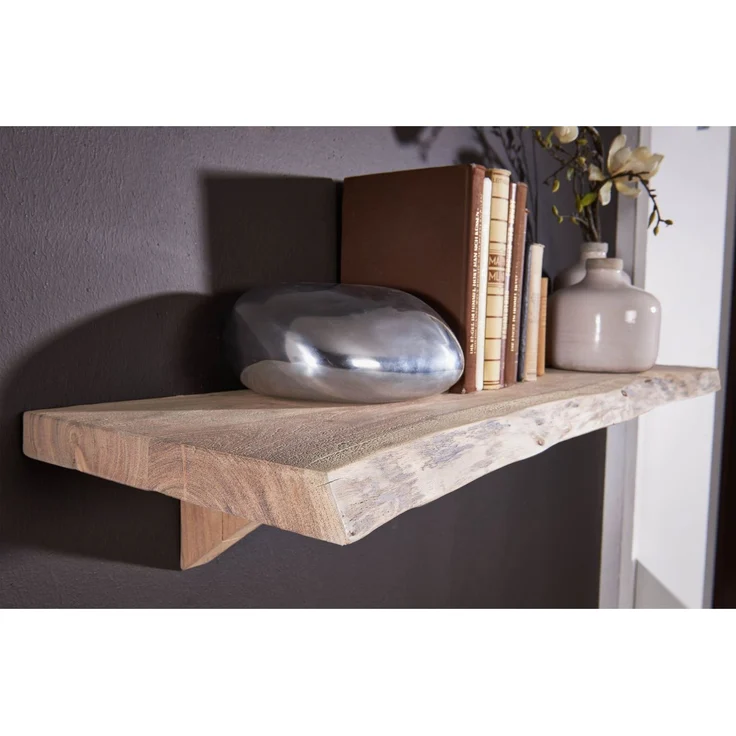 Wandregal Akazie 120x30x18 Natural Stone lackiert FREEFORM #139 – Bild 3