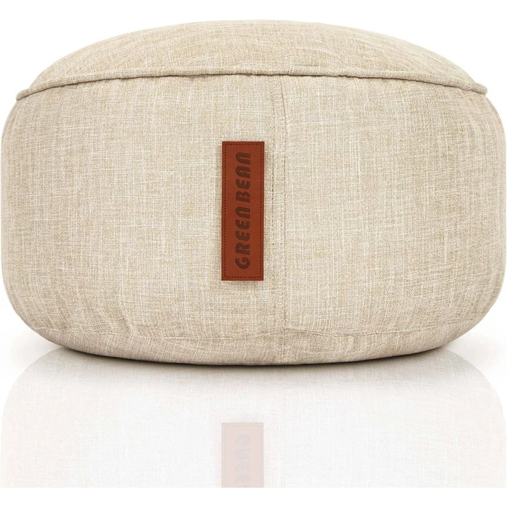Green Bean® Sitzsack-Hocker 45x25cm mit EPS-Perlen Füllung - Sitz-Pouf für Sitzsäcke - Sitzhocker für Kinder und Erwachsene - Sand – Bild 1