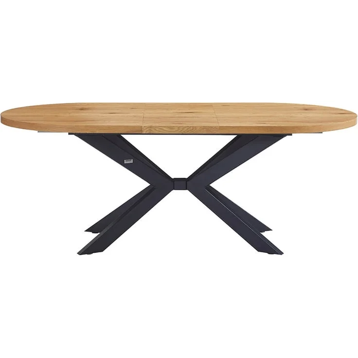 HOME DELUXE Essgruppe Oval Ausziehbar inkl. Sternfuß - 160 x 100 cm Light Oak 8 Stühle Beige – Bild 8