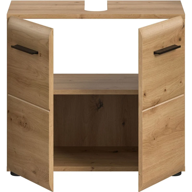 Waschbeckenunterschrank (B/H/T: 60x54x30 cm) in Artisan Oak Nachbildung und Artisan Oak Nachbildung – Bild 3