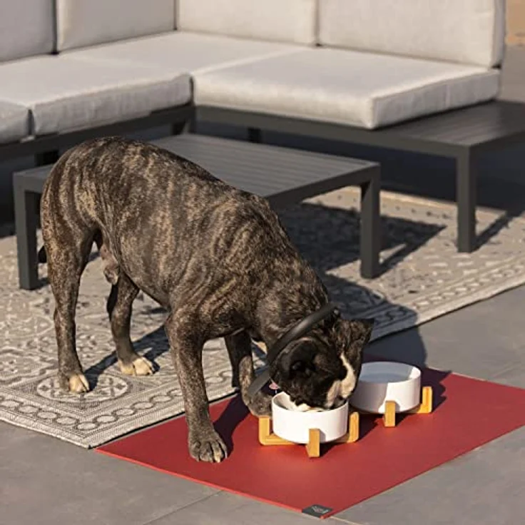 SanoZoo® Napfunterlage - Öko-TEX - Made in Germany - rutschfeste Futtermatte für Hunde & Katzen 60x90 cm Grau, wasserfest – Bild 9
