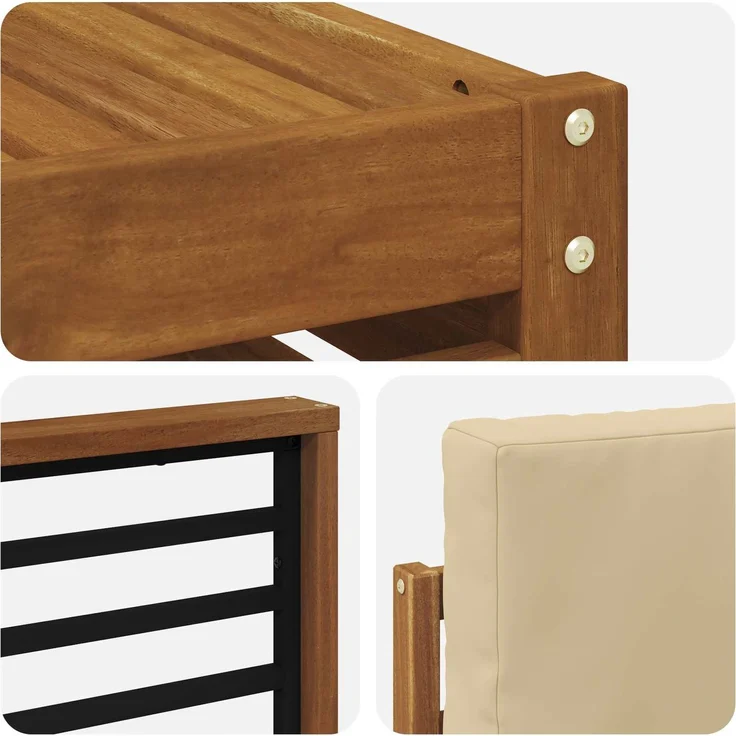 vidaXL Outdoor-Sofagarnitur 8 stk. 8-Sitzer Natur und Beige 3375223 – Bild 8