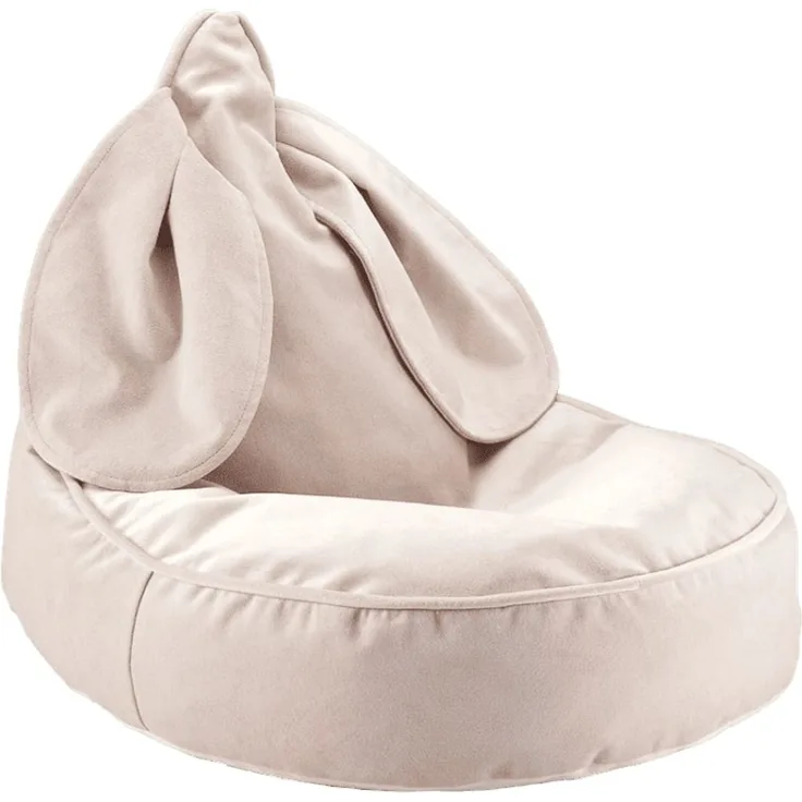 Wigiwama Sitzsack, Beanbag, Bunny, in beige, nachhaltig aus recycelten PET-Flaschen, Samt