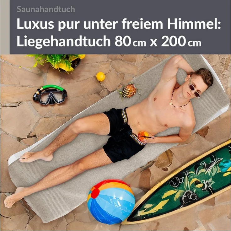 Lashuma Saunatuch XXL Handtuch London, Frottee (1-St), großes Badetuch Damen & Badehandtuch Herren 80x200 - Saunahandtuch – Bild 4