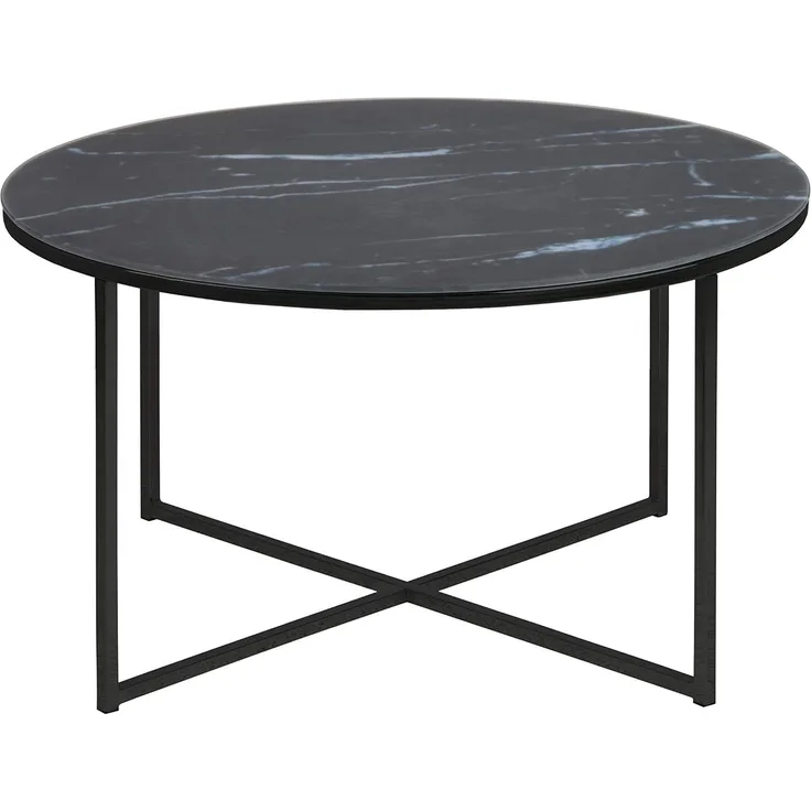 Couchtisch 'ALISMA', Marmor Print, schwarz, ca. 80 cm