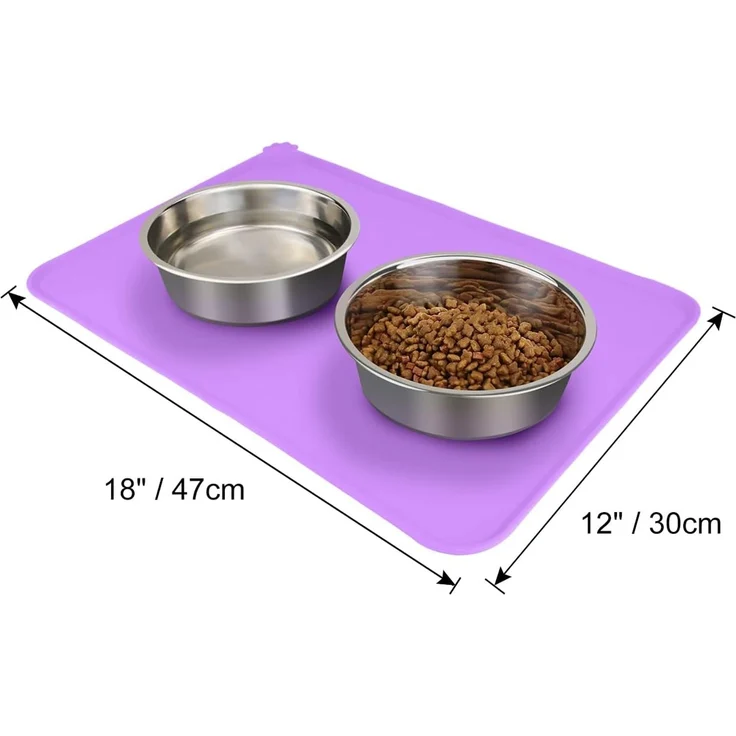 Joytale Napfunterlage für Hund und Katze rutschfest, Silikon lila, 47x30 cm – Bild 4