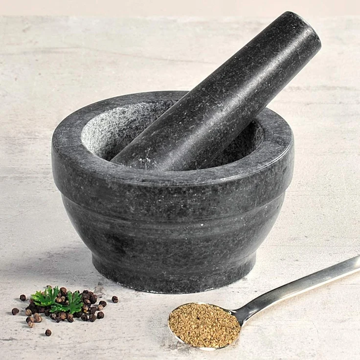 Kesper | Mörser mit Schlegel Starter- Set | Material: Granit/Akazienholz | robust & langlebig | ideal für Küche und Grillsaison – Bild 7