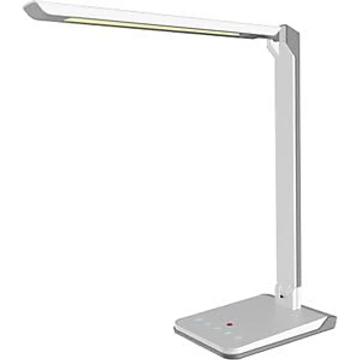 Hansa Lumina LED Schreibtischlampe, 9 W mit stufenloser Dimmung und drei Farbtemperaturen, weiß