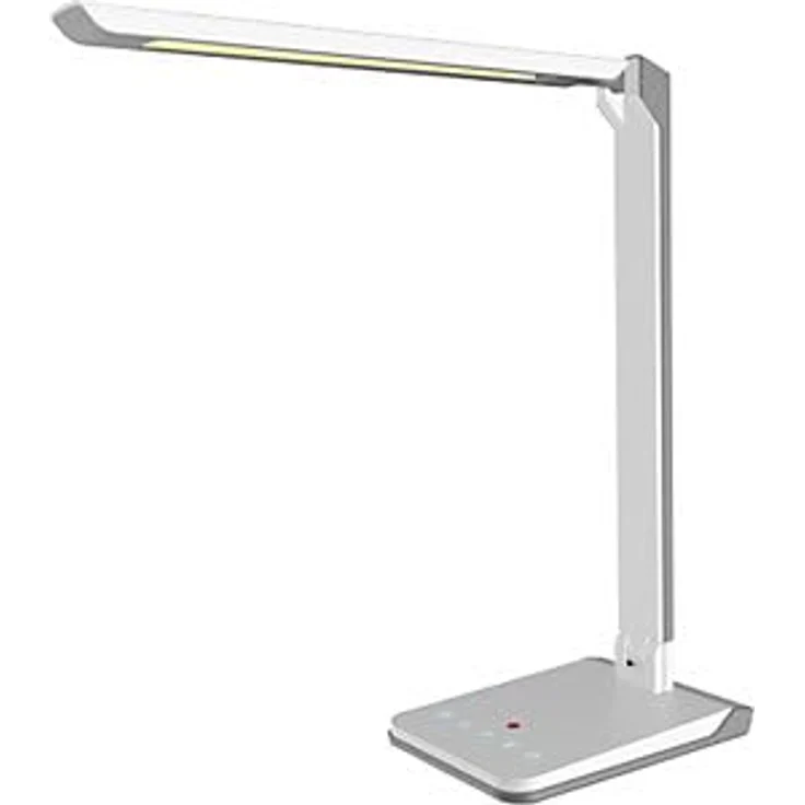 Hansa Lumina LED Schreibtischlampe, 9 W mit stufenloser Dimmung und drei Farbtemperaturen, weiß – Bild 1