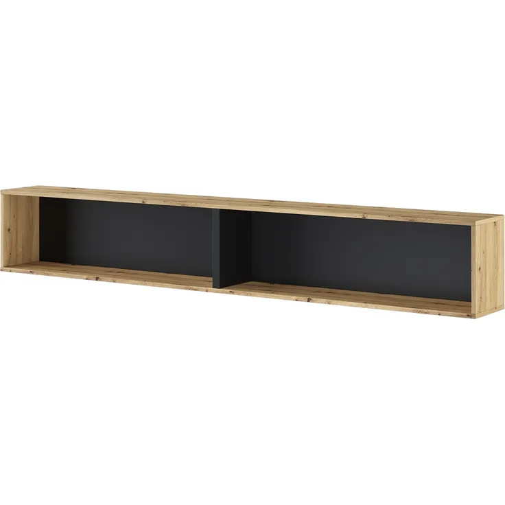MEBLINI Hängeschrank für Horizontal Schrankbett Bed Concept - Wandschrank mit Regalen - BC-30 - Artisan Eiche/Schwarz