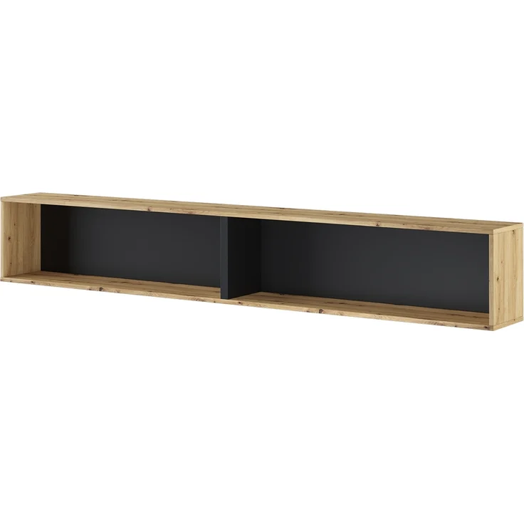 MEBLINI Hängeschrank für Horizontal Schrankbett Bed Concept - Wandschrank mit Regalen - BC-30 - Artisan Eiche/Schwarz – Bild 1