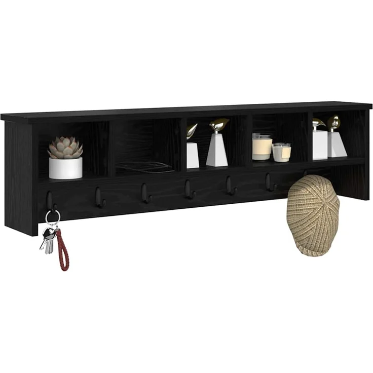 vidaXL Wandmontierter nachttisch Schwarz Eichen-Optik 100 x 16 x 26 cm 874324 – Bild 3