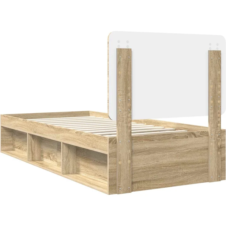 vidaXL Bettrahmen Sonoma-Eiche 90 x 200 cm Massives Kiefernholz 3412535 – Bild 8