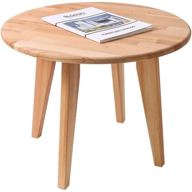 Krok Wood Couchtisch Runder Couchtisch Dresden aus Massivholz
