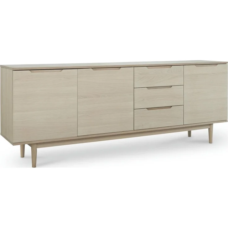 Sideboard Enimeta Eiche Whitewash 213 cm - 3 Türen, 3 Schubladen & Soft-Close – Bild 1