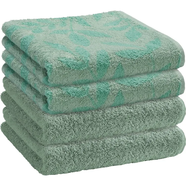 Erwin Müller Handtuch Set Handtuch "Kronau" 4er-Pack, Frottier/Jacquard, Walk-Frottier Uni/gemustert