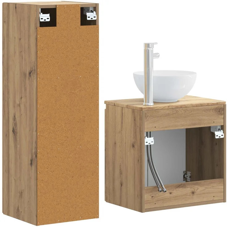 vidaXL Badezimmerschrank-Set 2 stk. Artisan-Eiche 33 x 34,5 x 100 cm 3406122 – Bild 5