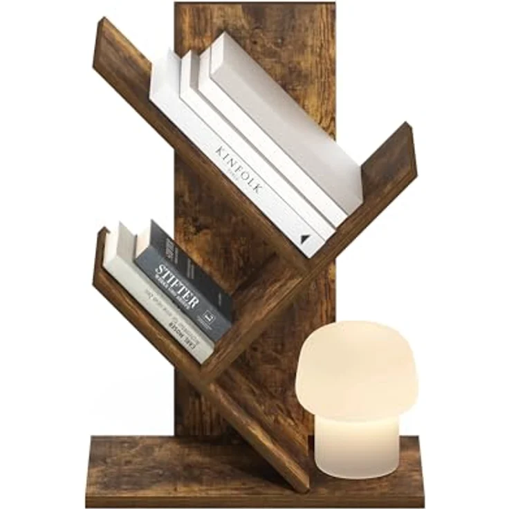 Furinno Tree Bücherregal, 3-stufiges, bodenstehendes Tree Bücherregal, Bernsteinkiefer – Bild 6