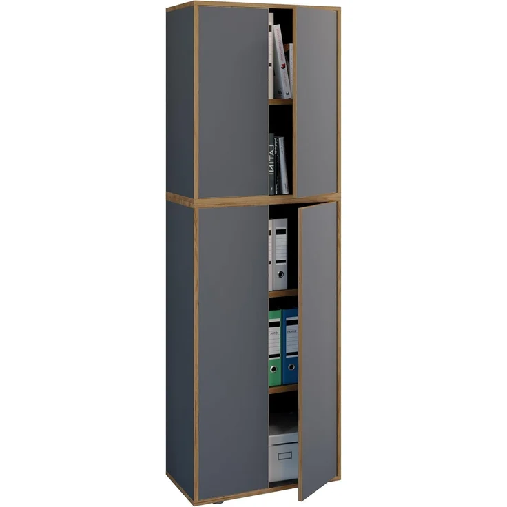 VCM Büroschrank Salia 920802 Anthrazit H. 183 x B. 60 x T. 33 cm – Bild 1