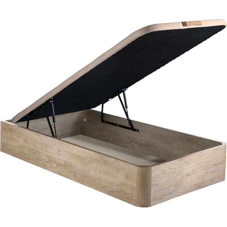 Vente-unique - Bett-Set 90 x 190 cm - Bettkasten naturhell + Taschenfederkernmatratze 5-Zonen mit Memory-Schaum-Auflage und anti-Bettwanzen-Bezug, Höhe 24 cm - VIREVO von NATUREA – Bild 8