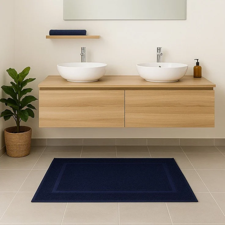 Betz Badematte 2er Set Badvorleger Premium Badematte Badteppich Größe 50x70 cm, beidseitig nutzbar, Baumwolle, Qualität 650g/m² – Bild 3