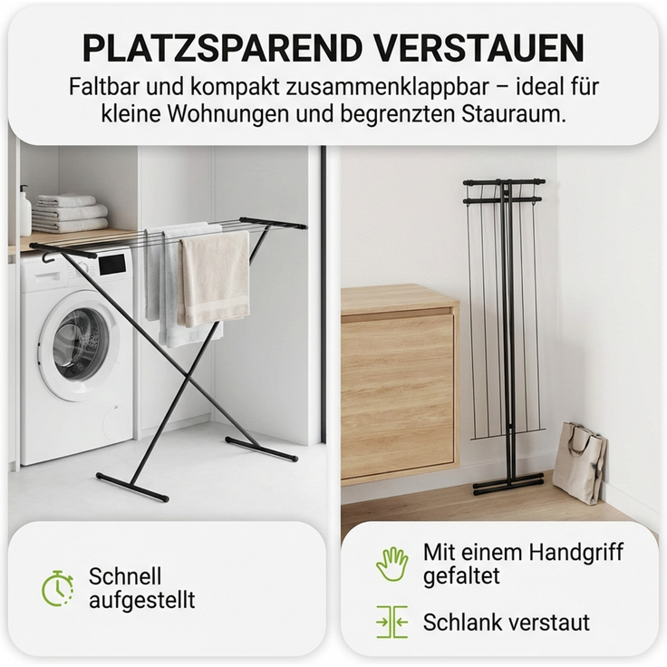 Gardissimo SPACE Badewannentrockner Wäscheständer Trockner mit Kleiderbügel – Bild 5