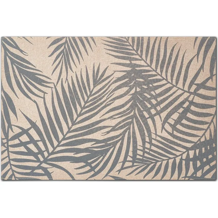 Zeller Present Platzset 'Palme', Polyleinen, grau