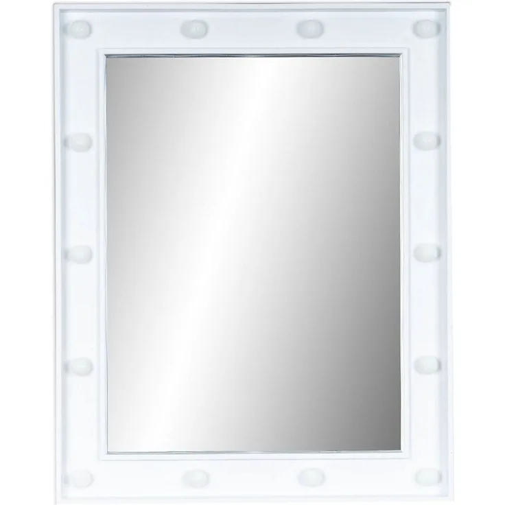 Levandeo® Wandspiegel, Wandspiegel LED Spiegel Weiß 39x49cm Wanddeko Schminkspiegel Mit