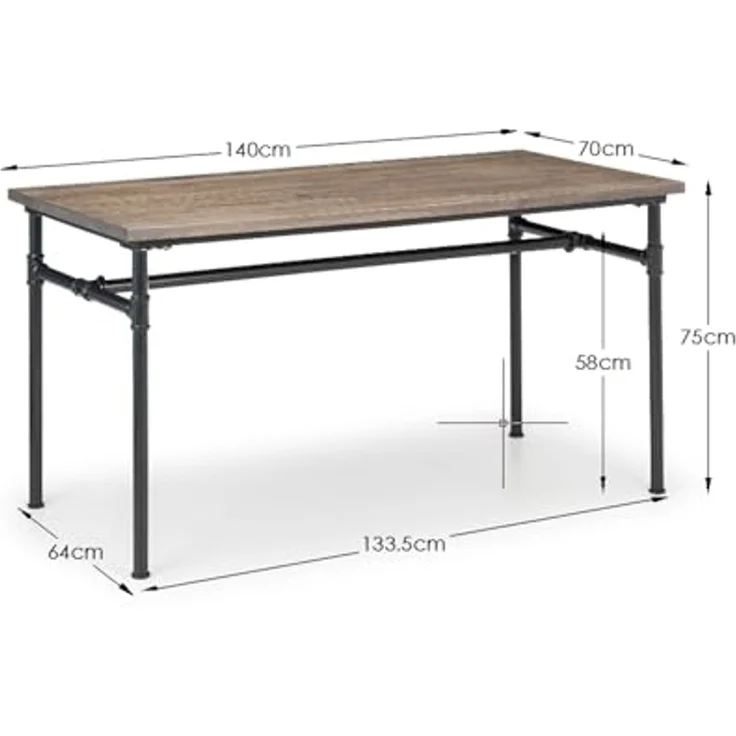 Julian Bowen Esstisch Carnegie, Ulmenholz in Mokka und Schwarz – Bild 7