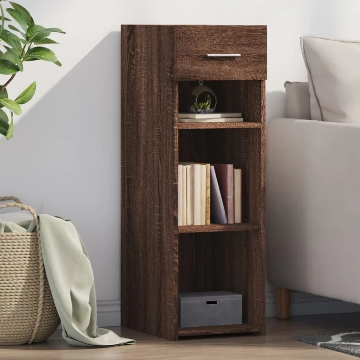vidaXL Sideboard Braun Eichen-Optik 30x42,5x93 cm Holzwerkstoff 846312 – Bild 1