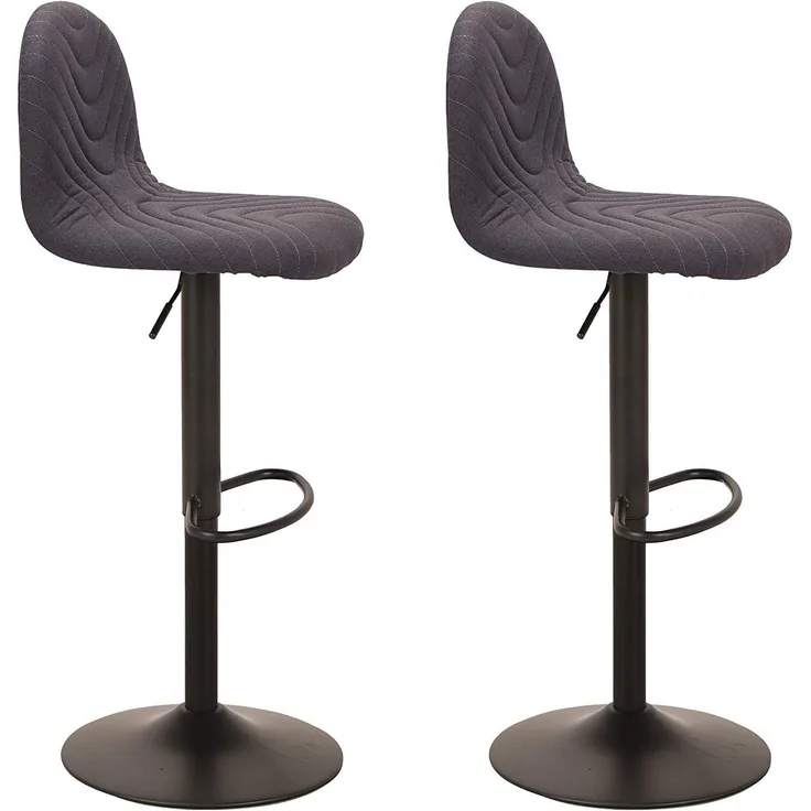 byLIVING Barhocker CASINO / Moderner Barhocker in anthrazit / Gestell pulverbeschichtet in schwarz mit Höhenverstellung / 360° drehbar / B 41,H 91,5-112,T 52,5 cm