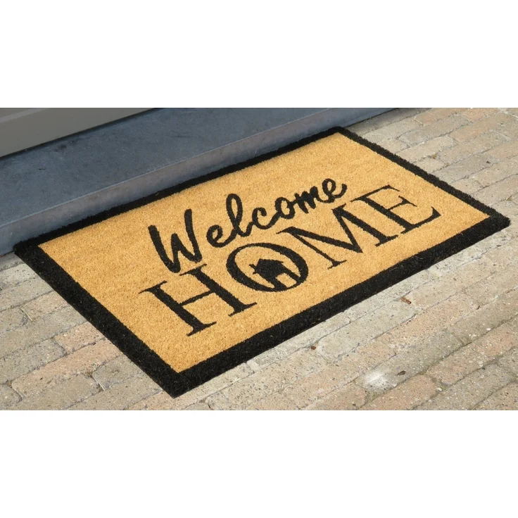 oKu-Tex Fußmatte Raja+ Kokosmatte mit Aufdruck, verschiedene Motive, Türvorleger Kokos, mit Spruch, Home, Welcome, Innenbereich – Bild 1