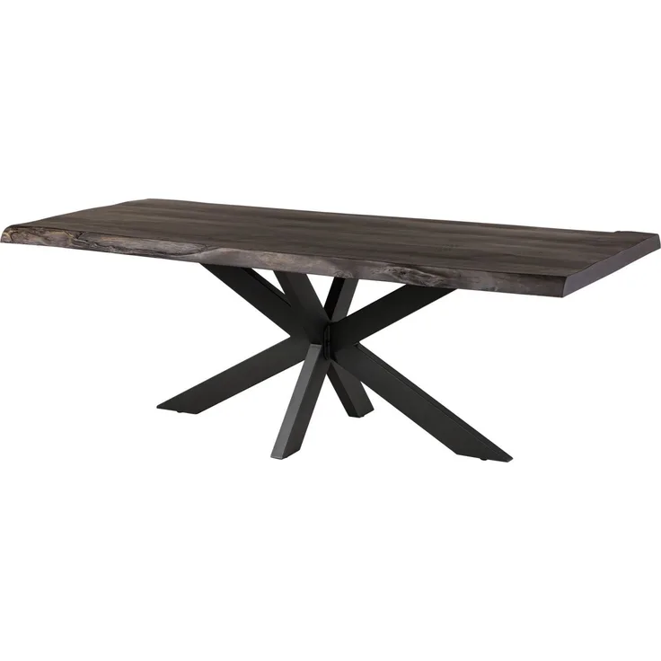 Baumtisch Mango 220x100x77 grau lackiert / Kreuzgestell anthrazit matt FREEFORM 5