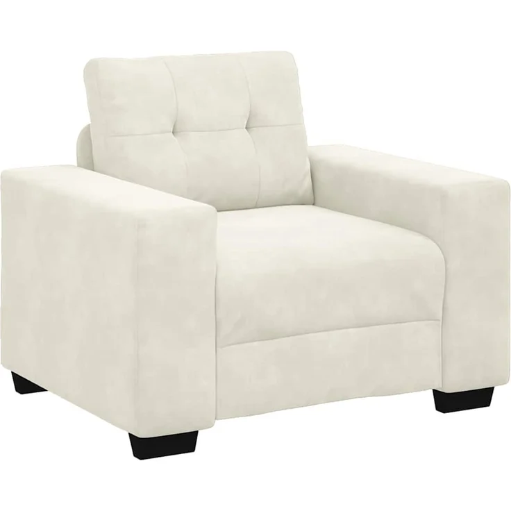 vidaXL Sessel Creme 100x78x80 cm Samt 4105106 – Bild 2