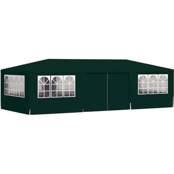 vidaXL Profi Partyzelt mit Seitenwänden UV-beständig Wasserbeständig Pavillon Festzelt Gartenpavillon Gartenzelt Garten Bierzelt 4x9 m Grün 90g/m² – Bild 8