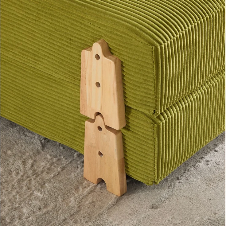 Klappstuhl 90 x 86 x 84 cm in Olive mit Cordbezug und Holzgestell – Bild 10