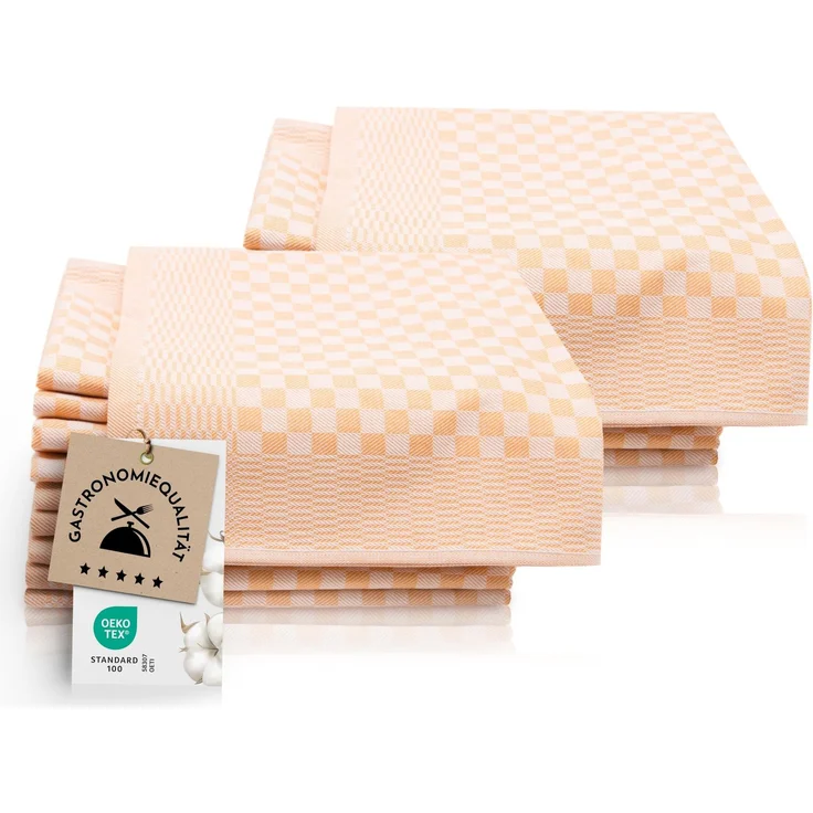 ZOLLNER 20er Set Geschirrtücher Baumwolle in 46x70 cm - super saugstarke und robuste Küchentücher – waschbar bis 60°C – in gelb kariert - Gastronomiequalität - Oeko Tex® Zertifiziert – Bild 1
