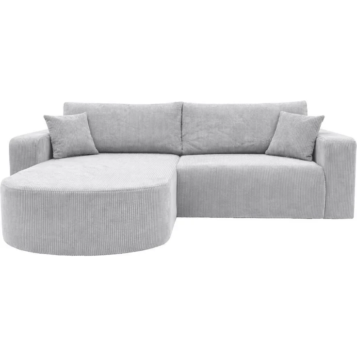 Kaiser Möbel Ecksofa mit Schlaffunktion für Wohnzimmer, Cordstoff Poso, ROUND ONE, abgerundete Form, Liegefunktion, Stauraum, modernes Design – Bild 2