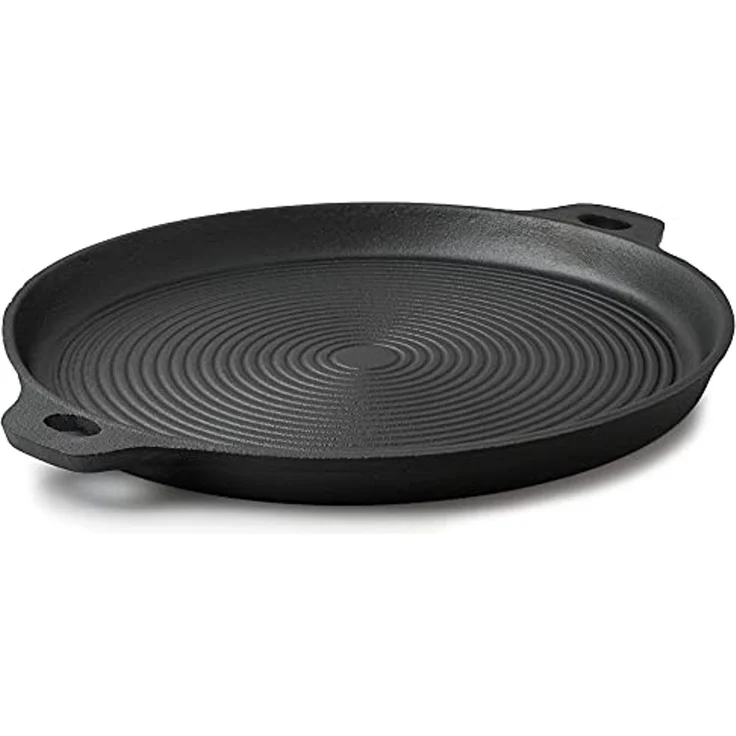 BBQ-Toro Grillplatte Gusseisen Plancha Ø 35 cm, Grillplatte, rund, BBQ Grillpfanne – Bild 5