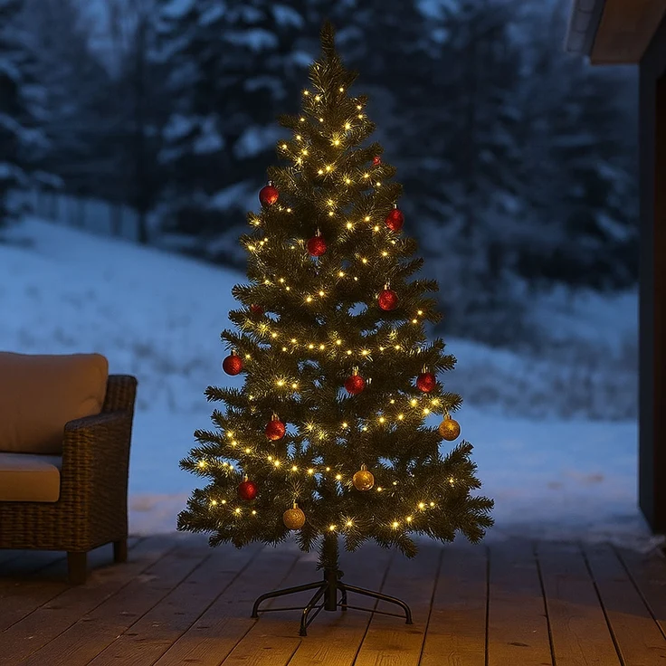 Weihnachts-Tannenbaum, grün, Ständer, H 210 cm – Bild 3