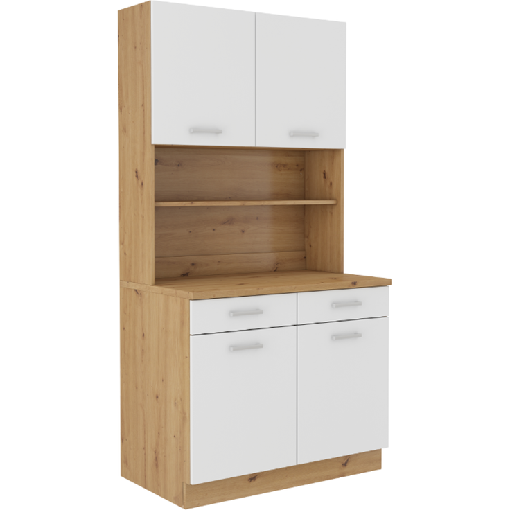 Buffet Küche Mario 100cm Weiß Eiche Artisan – Bild 2