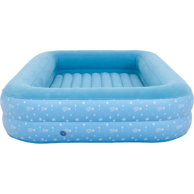 AVENLI Kinder Luftbett Luftmatratze 172x112x30cm beflockt inkl. Handpumpe Blau – Bild 6