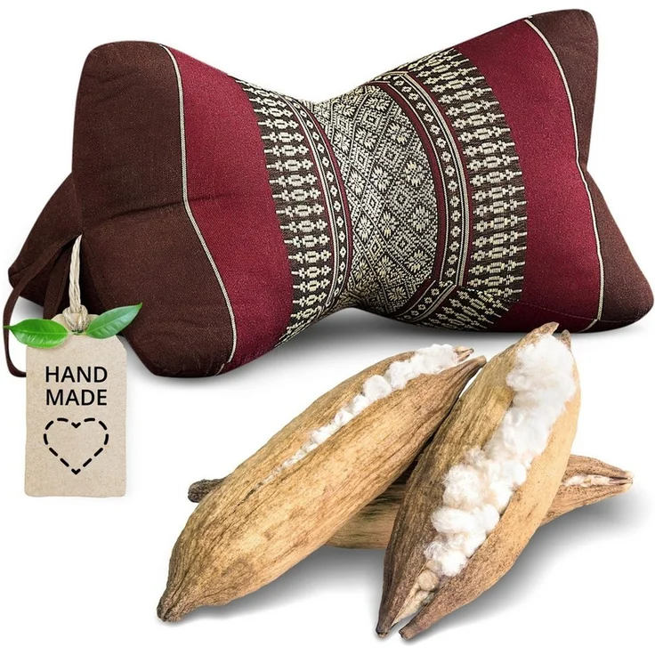 livasia Nackenstützkissen Knochenkissen, vegan und handgefertigt, Ø 15x32cm, Kapok – Bild 1