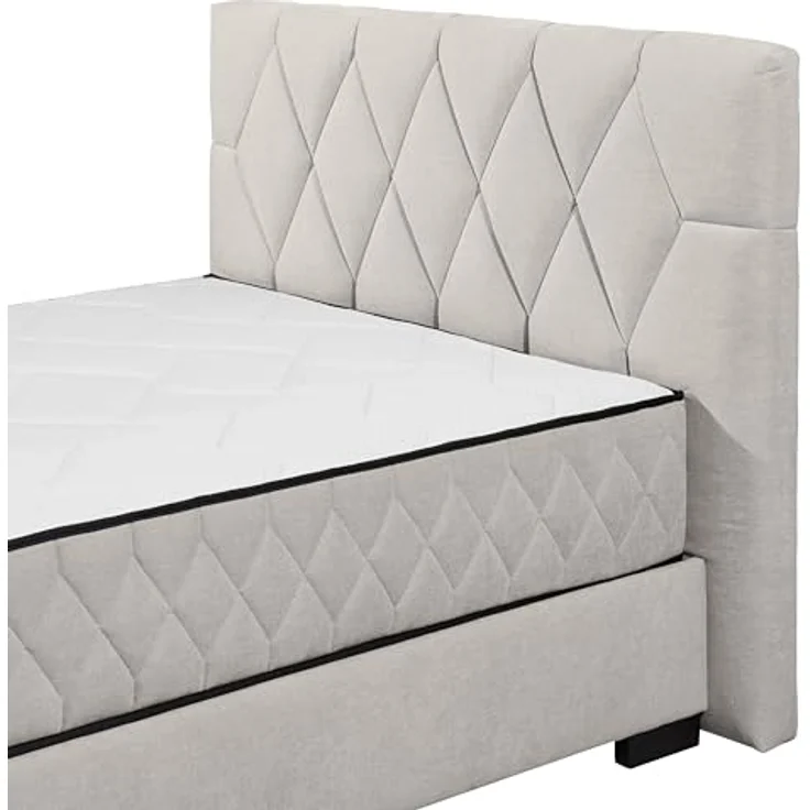 NAGOL B Boxbett 140x200, Sand - Bequemes Bett mit Bettkasten und Premium 9-Zonen-Federkern Wendematratze - 165 x 114 x 214 cm (B/H/T) – Bild 7