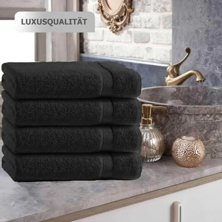 TRENDBUY24 Handtuch Set Handtücher Duschtücher Gästetücher Baumwolle Frottee Premium 4er Set, 100% Baumwolle (4-St), Duschtuch – Bild 7